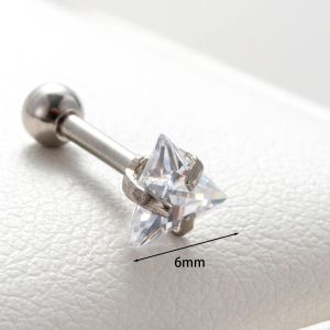 Boucles D'Oreilles Piercing Femme Simple Series Simple Geometric En Cuivre Sans Placage, Ornées De Zircon h5 Image5