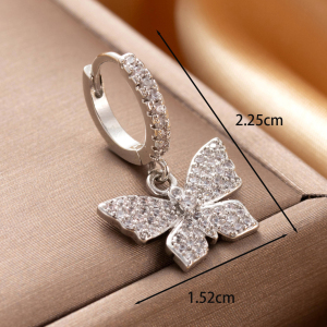 Boucles D'Oreilles Piercing Femme Simple Series Classic Heart En Cuivre Sans Placage, Ornées De Zircon. h5 Image4