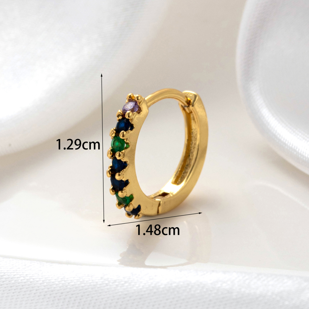 Boucles D'Oreilles Piercing Femme Simple Series Simple Flower En Cuivre Sans Placage, Avec Zircon. h5Image4