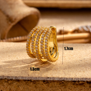 Boucles D'Oreilles Piercing Femme Simple Series Classic Flower En Cuivre Sans Placage, Ornées De Zircon. h5 Image5
