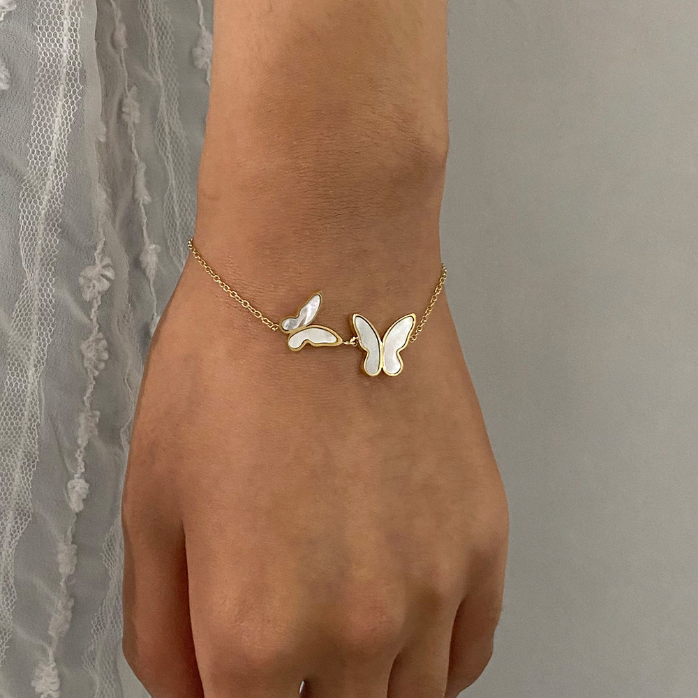 Bracelet À Breloques Élégant En Acier Inoxydable Plaqué Or Pour Femme, Série Simple, Motif Animal h5Image3