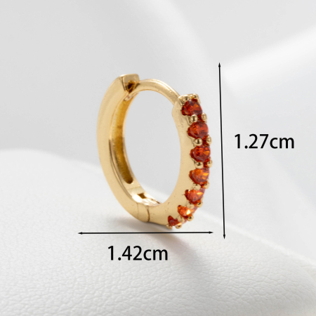 Boucles d'oreilles piercing femme Simple Series Classic Flower en cuivre sans placage, ornées de zircon. 2