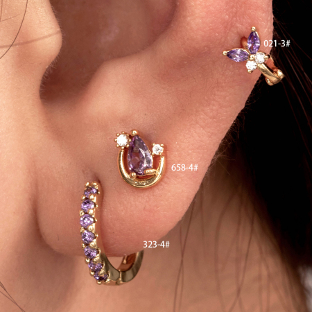 Boucles d'oreilles piercing femme Simple Series Classic Droplet en cuivre sans placage avec zircon
