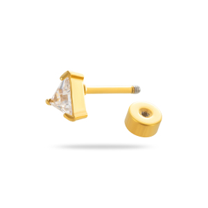 Boucles D'Oreilles Piercing Femme Simple Series Classic Geometric En Acier Titane Sans Placage, Ornées De Zircon h5 Image11