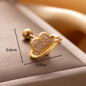 Boucles D'Oreilles Piercing Femme Simple Series Classic Bow Knot En Cuivre Sans Plaquage, Ornées De Zircon h5 Image4