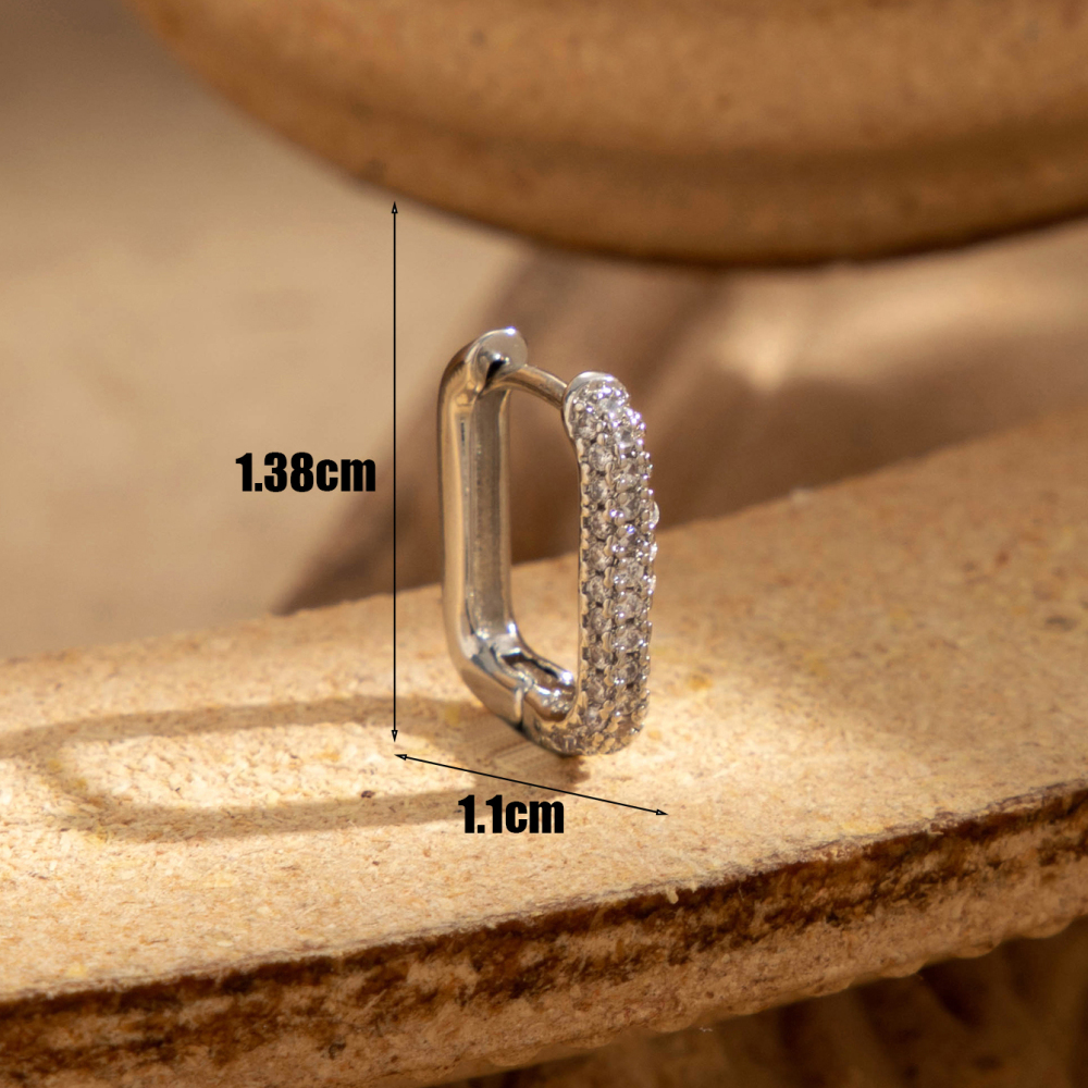 Boucles D'Oreilles Piercing Femme Simple Series Classic Animal En Cuivre Sans Placage, Ornées De Zircon. Image4