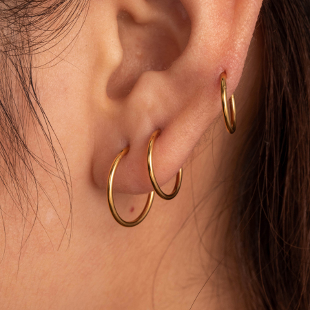 Boucles d'oreilles piercing pour femme, 1 pièce, série Simple, géométriques, en acier titane sans placage
