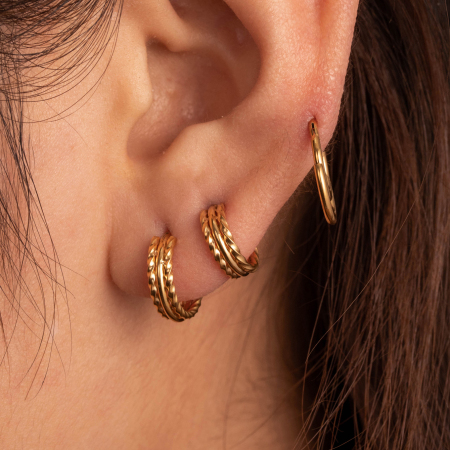 Boucles d'oreilles piercing pour femme, 1 pièce, série Simple, géométriques, en acier titane sans placage