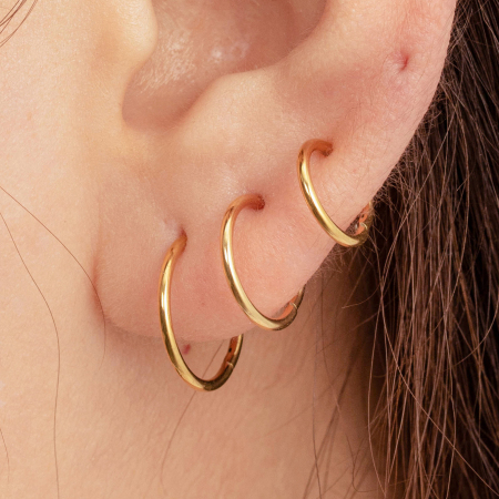 Boucles d'oreilles piercing pour femme, style géométrique classique, en acier titane sans placage, collection Simple Series (1 pièce).