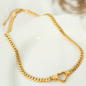 1 Paire De Petits Colliers De Luxe Simples Et Légers, Tendance Féminine, En Acier Titane Plaqué Or, Style Cubain, Pendentif Pour Femme h5 Image8