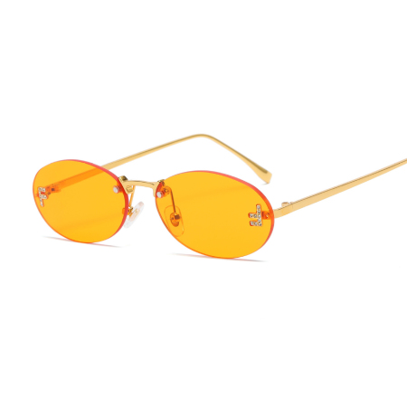 1 paire de lunettes de soleil simples en alliage de couleur unie pour femmes 2