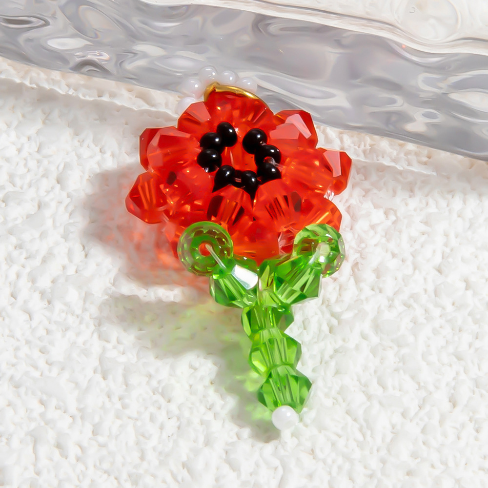 1 Paire De Pendentifs En Verre Pour Femme, Série Romantique, Motif Plante Douce h5Image8