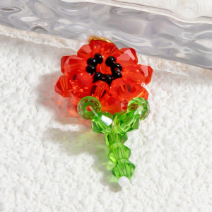 1 Paire De Pendentifs En Verre Pour Femme, Série Romantique, Motif Plante Douce h5 Image8