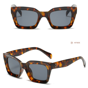 1 Paire De Lunettes De Soleil En Plastique Pour Femme, Série Simple, Style Patchwork Quotidien h5 Image5