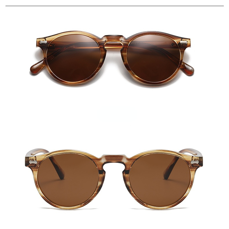 1 Paire De Lunettes De Soleil Rétro En Résine De Couleur Unie Pour Femme, Série Simple h5Image4
