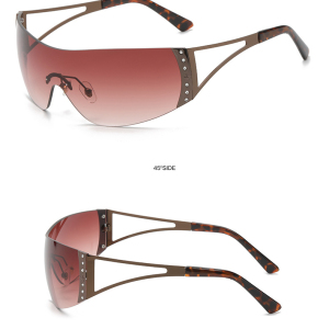 1 Paire De Lunettes De Soleil Tendance Pour Femmes, En Métal h5 Image7