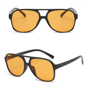 1 Paire De Lunettes De Soleil Simples En Plastique De Couleur Unie Pour Femmes h5 Image4
