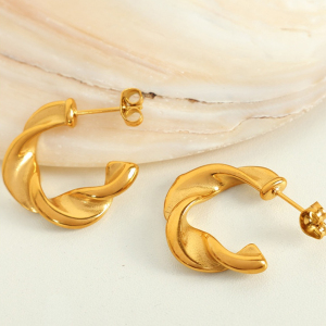 1 Paire De Boucles D'Oreilles Puces Classiques Géométriques Simples En Acier Inoxydable Plaqué Or Pour Femme h5 Image6