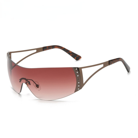1 paire de lunettes de soleil tendance pour femmes, en métal