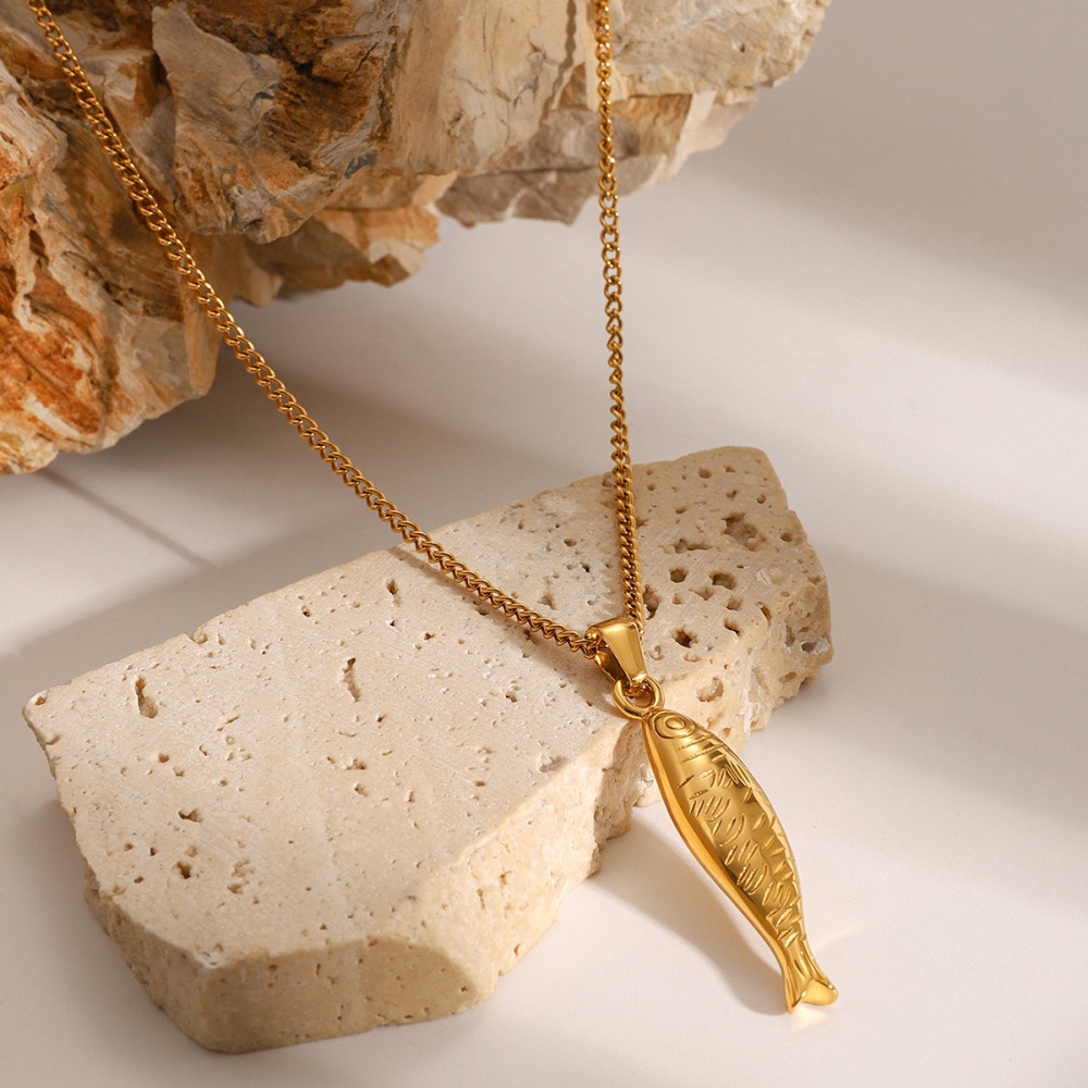 Collier Avec Pendentif En Acier Inoxydable Plaqué Or  Pour Femme, Série Classique, Motif Animal Européen Et Américain Image5