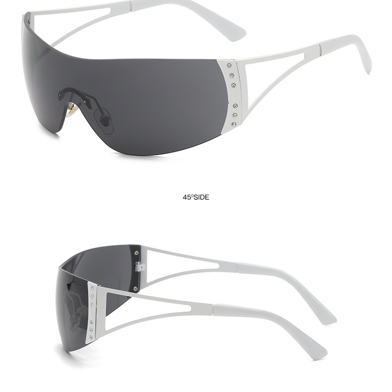 1 Paire De Lunettes De Soleil Tendance Pour Femmes, En Métal Image5