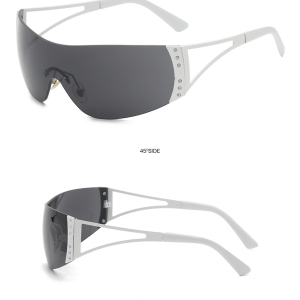 1 Paire De Lunettes De Soleil Tendance Pour Femmes, En Métal h5 Image5