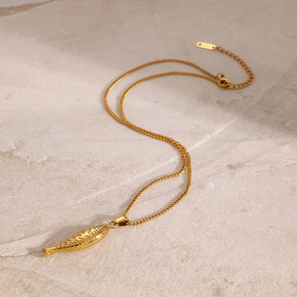 Collier Avec Pendentif En Acier Inoxydable Plaqué Or  Pour Femme, Série Classique, Motif Animal Européen Et Américain Image6
