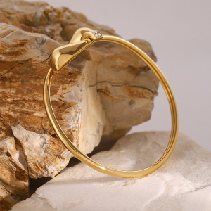Bracelet Simple En Acier Inoxydable Plaqué Or  Avec Strass Pour Femme, 1 Pièce h5 Image7
