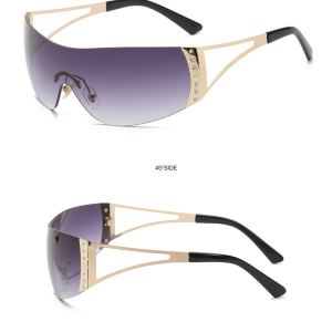 1 Paire De Lunettes De Soleil Tendance Pour Femmes, En Métal h5 Image3