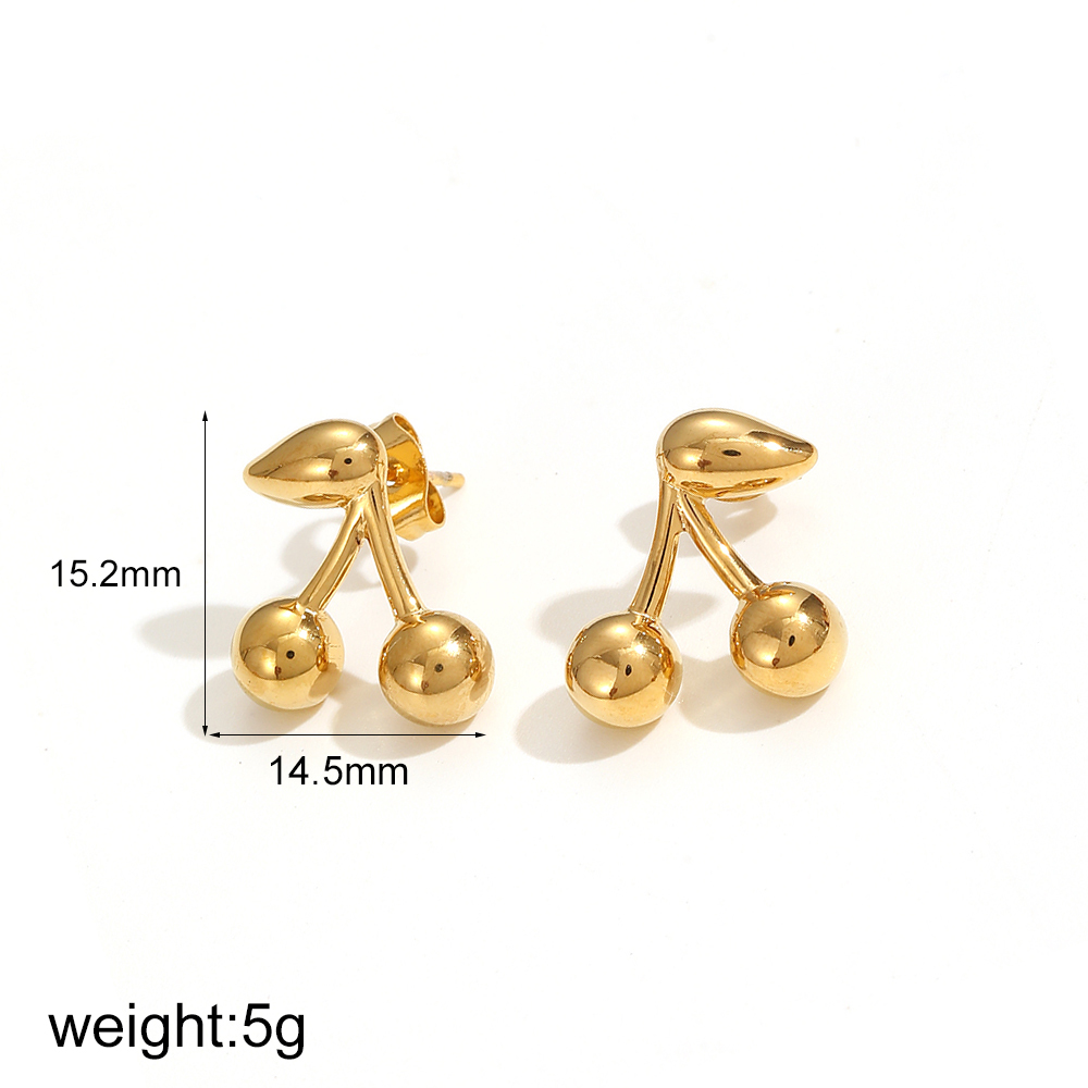 1 Paire De Boucles D'Oreilles À Tige En Acier Inoxydable Plaqué Or  Pour Femme, Série Simple, Motif Animal Quotidien Image7