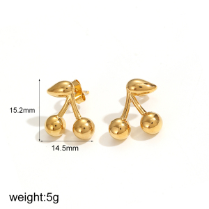 1 Paire De Boucles D'Oreilles À Tige En Acier Inoxydable Plaqué Or  Pour Femme, Série Simple, Motif Animal Quotidien h5 Image7