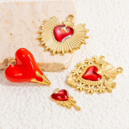 Pendentif femme élégant en forme de goutte d'huile, en acier inoxydable, couleur or, étanche, à personnaliser (1 pièce) 2