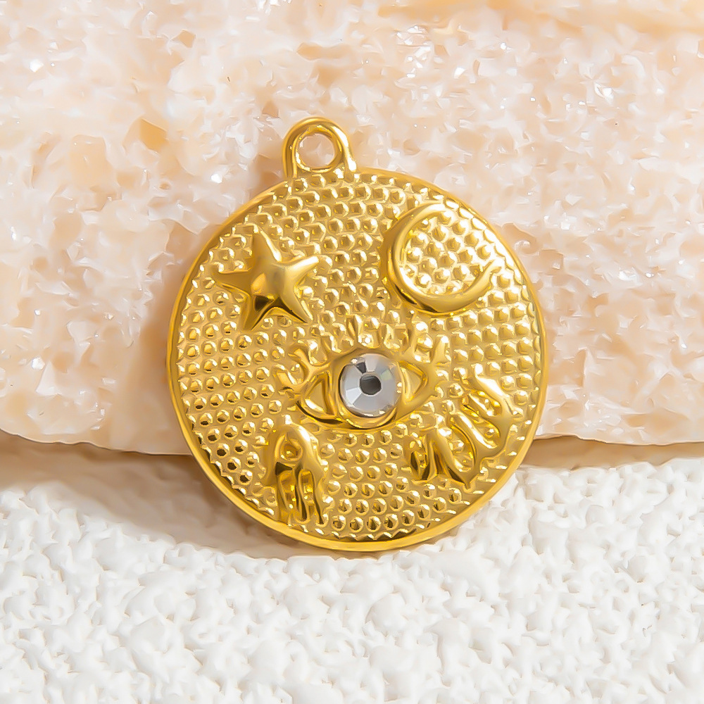Pendentif Femme Diy Géométrique Vintage En Acier Inoxydable Étanche Couleur Or, 1 Pièce, Série Classique Image8