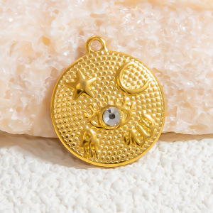 Pendentif Femme Diy Géométrique Vintage En Acier Inoxydable Étanche Couleur Or, 1 Pièce, Série Classique h5 Image8