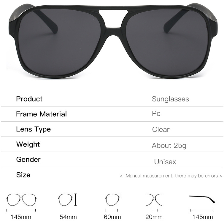 1 Paire De Lunettes De Soleil Simples En Plastique De Couleur Unie Pour Femmes Image8