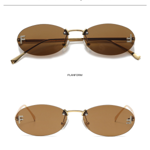 1 Paire De Lunettes De Soleil Simples En Alliage De Couleur Unie Pour Femmes h5 Image5