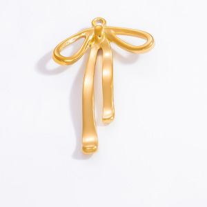 Pendentif Femme En Acier Inoxydable Doré, Couleur Or, Orné D'Un Nœud Papillon Exquis (1 Pièce) - Collection Sweet Series h5 Image7