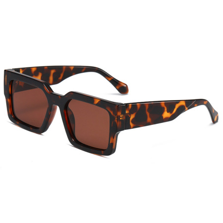 1 paire de lunettes de soleil géométriques en résine pour femmes, série Simple