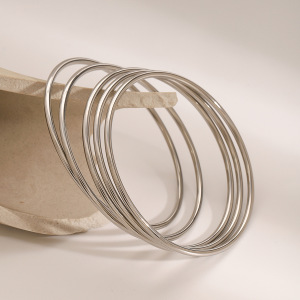 Bracelet Simple Annulaire En Acier Inoxydable Plaqué Or  Pour Femme, 1 Pièce h5 Image5