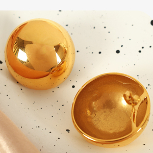 1 Paire De Boucles D'Oreilles À Tige Simples En Acier Inoxydable Plaqué Or  Pour Femme h5 Image6