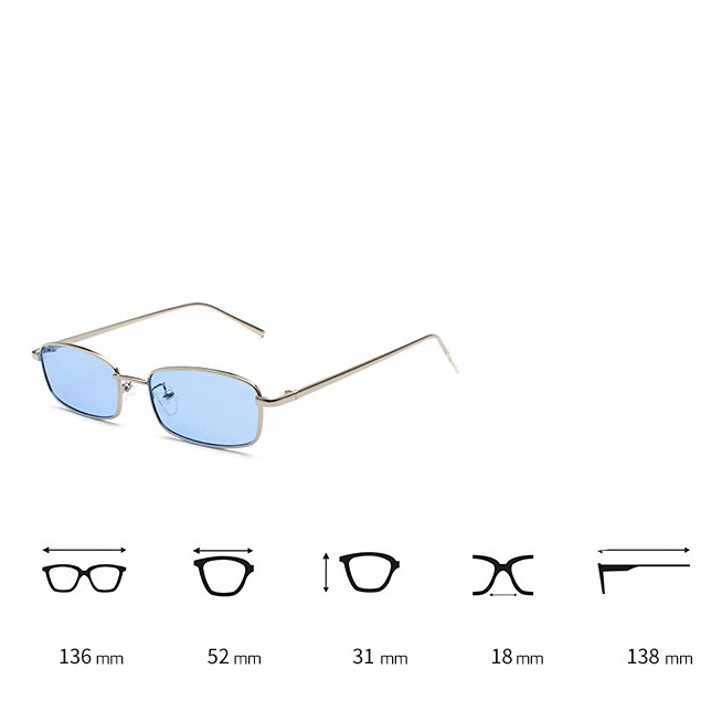 1 Paire De Lunettes De Soleil Simples En Alliage De Couleurs Mélangées Pour Femmes Image9