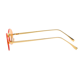 1 Paire De Lunettes De Soleil Simples En Alliage De Couleur Unie Pour Femmes h5 Image4