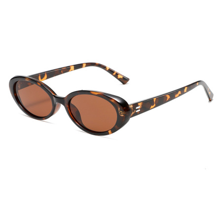 1 paire de lunettes de soleil simples en résine à imprimé léopard pour femme