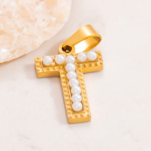 Pendentif Femme Diy En Acier Inoxydable, Couleur Or, Étanche, Style Moderne, Assorti À Toutes Les Lettres (1 Pièce) h5 Image11
