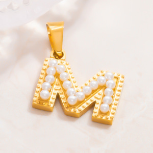 Pendentif Femme Diy En Acier Inoxydable, Couleur Or, Étanche, Style Moderne, Assorti À Toutes Les Lettres (1 Pièce) h5 Image9