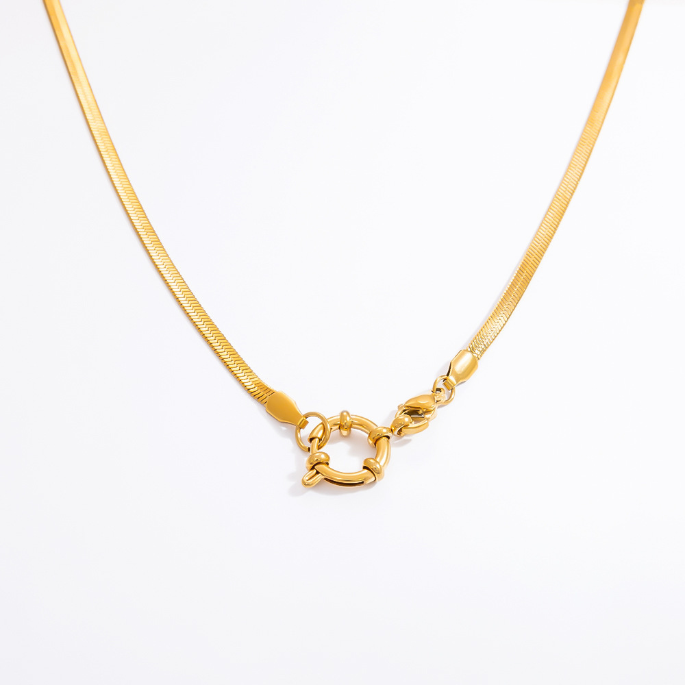 Collier Chaîne Femme Diy En Acier Inoxydable, Couleur Or, Étanche, 1 Pièce, Collection Simple Series h5Image7