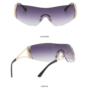 1 Paire De Lunettes De Soleil Tendance Pour Femmes, En Métal h5 Image4