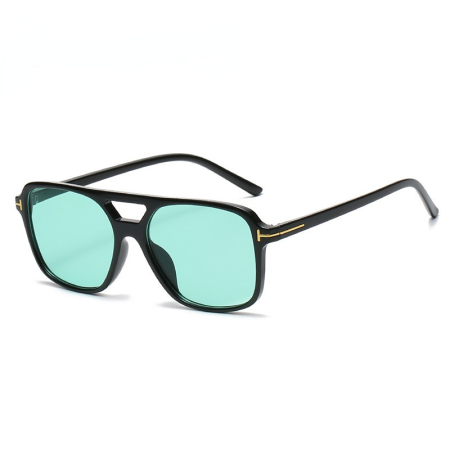 1 paire de lunettes de soleil simples en plastique de couleur unie pour femmes