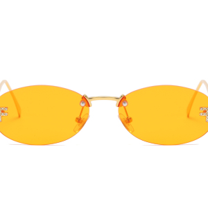 1 Paire De Lunettes De Soleil Simples En Alliage De Couleur Unie Pour Femmes h5 Image3