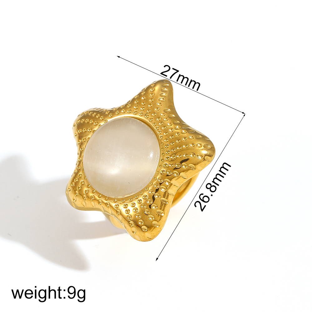 1 Paire De Bagues Ajustables Géométriques Quotidiennes En Acier Inoxydable Plaqué Or  Pour Femme, Série Simple Image8